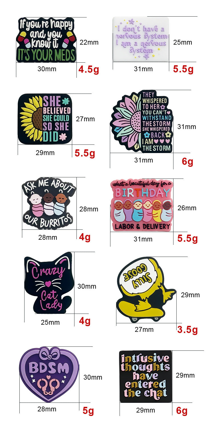 Silicone focal Beads Cartoon English Letter Soft Beads