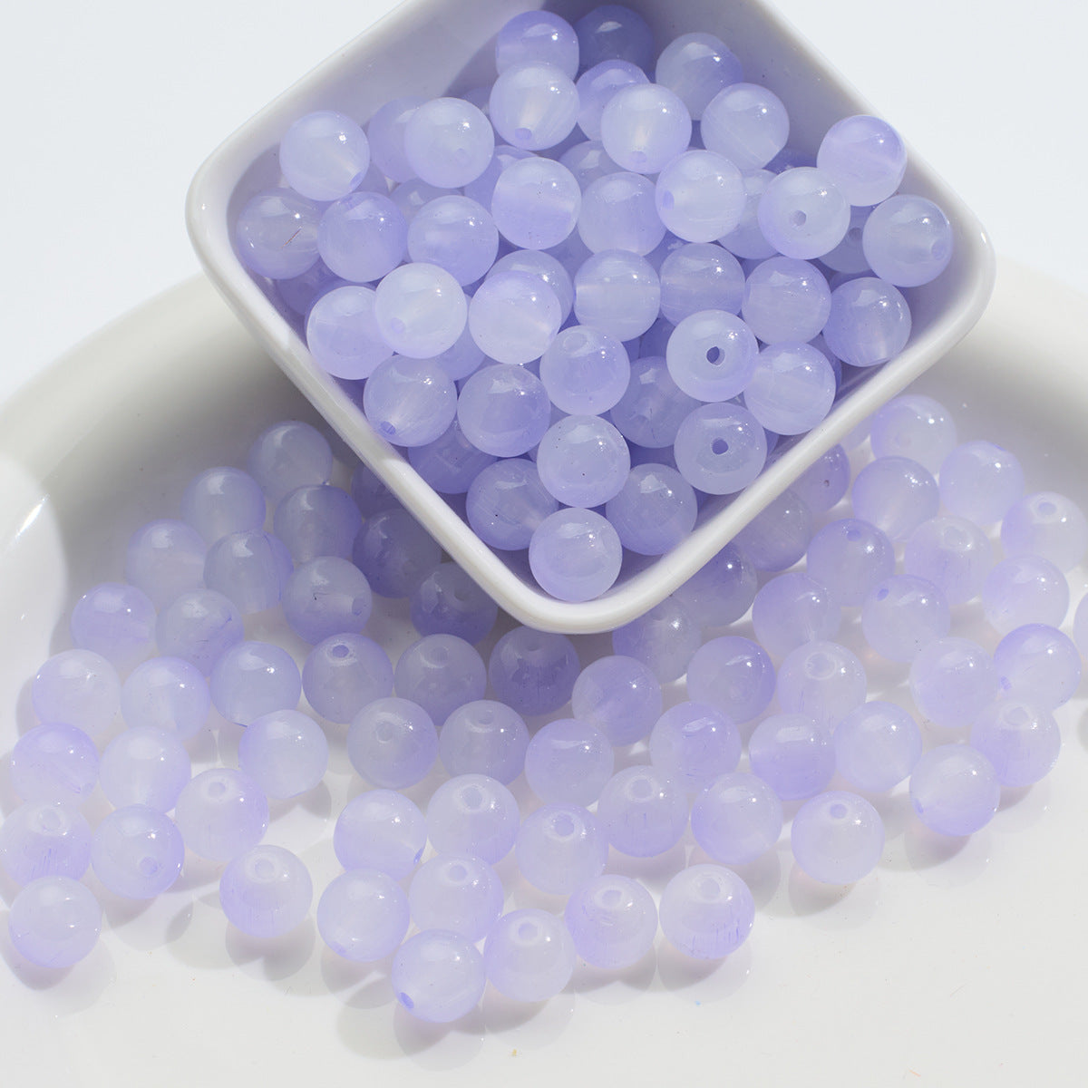 Three-color Glass Beads Imitation Jade Glass Beads