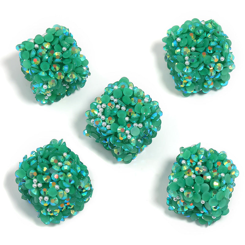 Colorful Resin Drill Soft Sugar Square Through-hole Beads