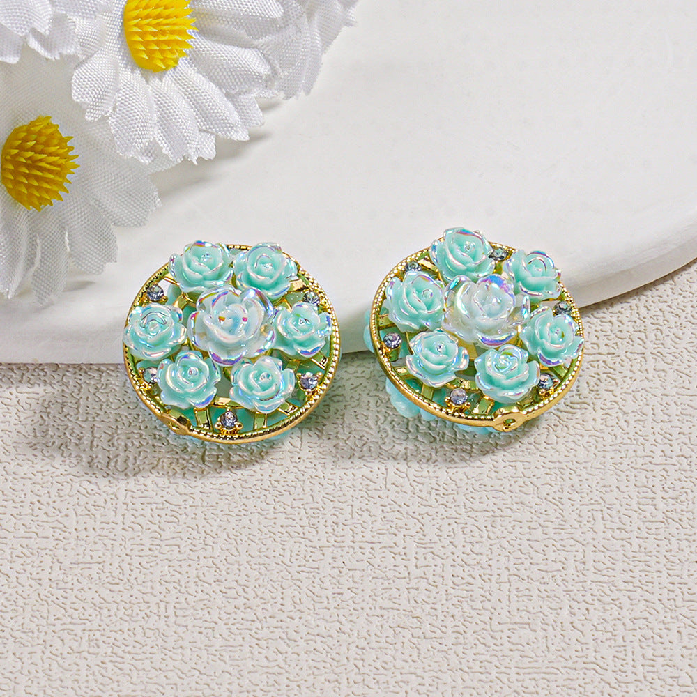 Round Double-Sided Resin Beads Gold and Silver Beads