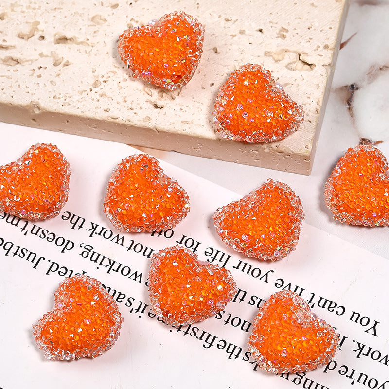 Colorful Rhinestone Soft Sugar Heart Drill Ball