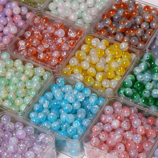 10mm Crackle Beads Jade  Glass Beads