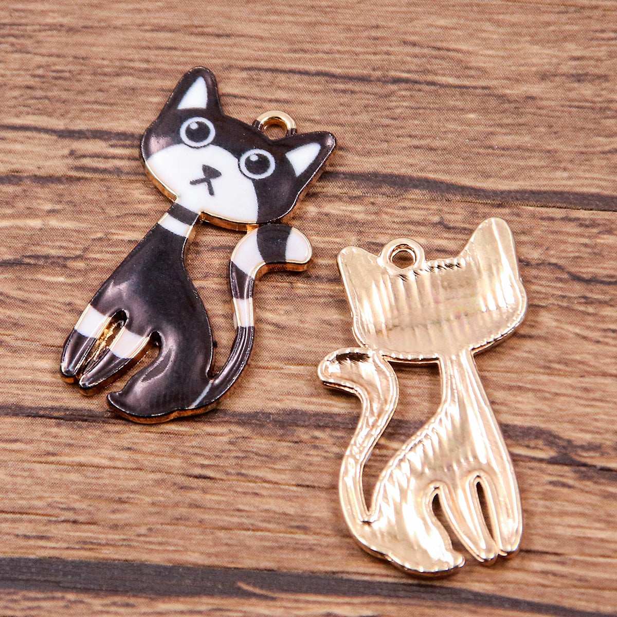 1 Piece 8 Colors 17*29mm DIY Alloy Jewelry KC Gold Drop Oil Color Printing Halloween Fox Pendant Hanging Decoration
