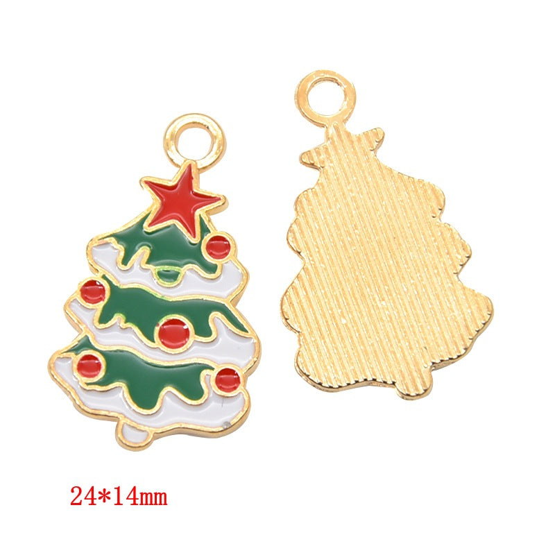 10 Pcs Christmas Series Alloy Hanging Ornaments