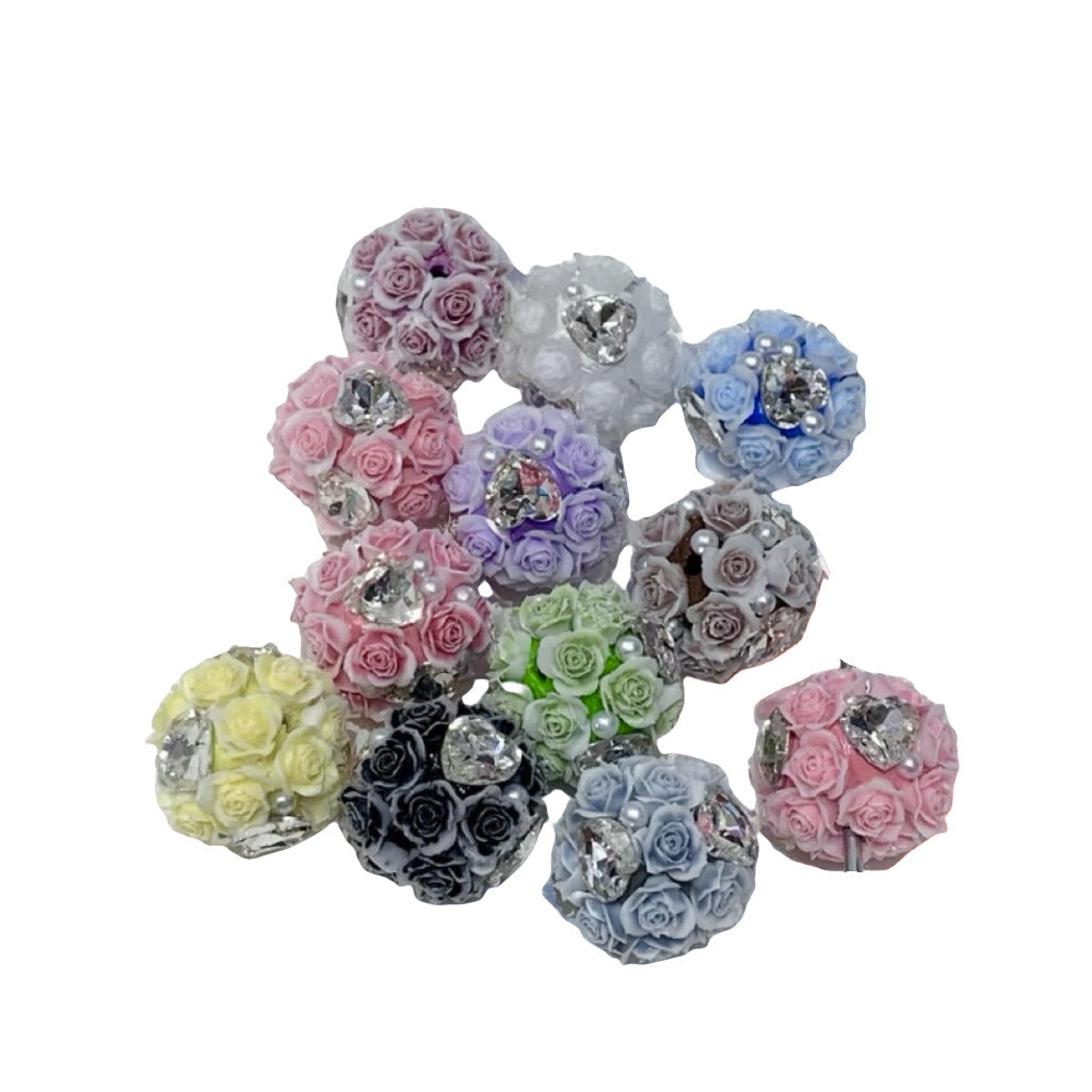 Luminous Four-sided Heart Zircon Rose Ball