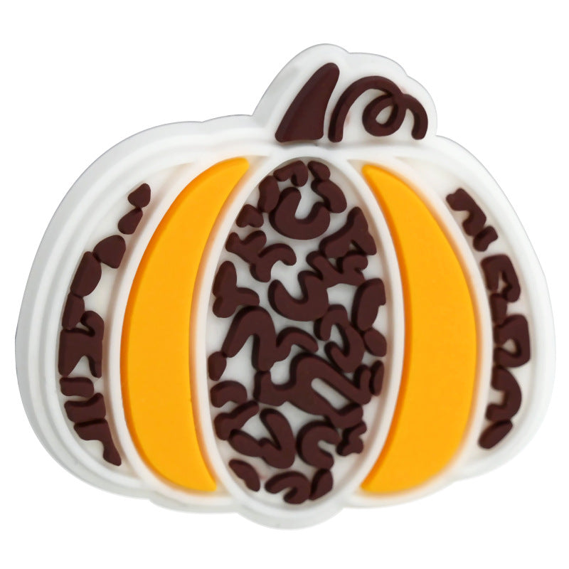 Halloween Pumpkin Silicone Focal Beads