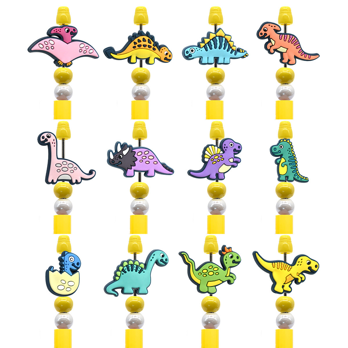 Cute Dinosaur Series Accessories In Stock Silicone Focus Beads Silicone Focus Beads