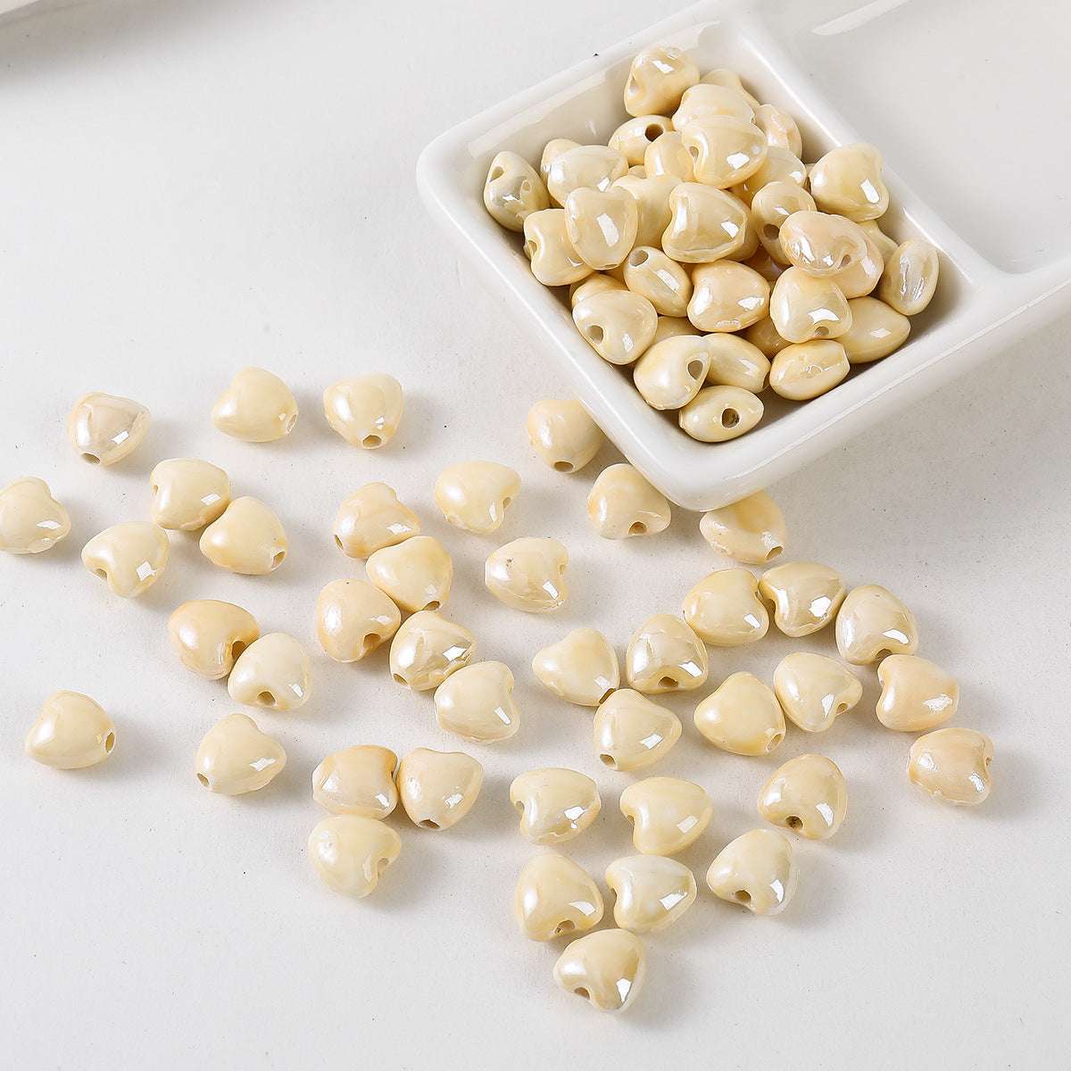 Ceramic Color-Plated 10mm Heart-Shaped Ceramic beads