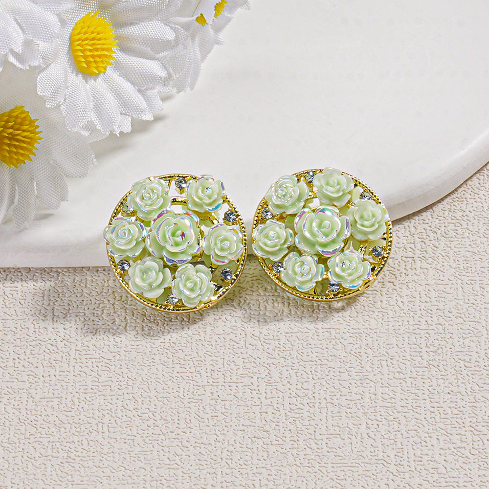 Round Double-Sided Resin Beads Gold and Silver Beads