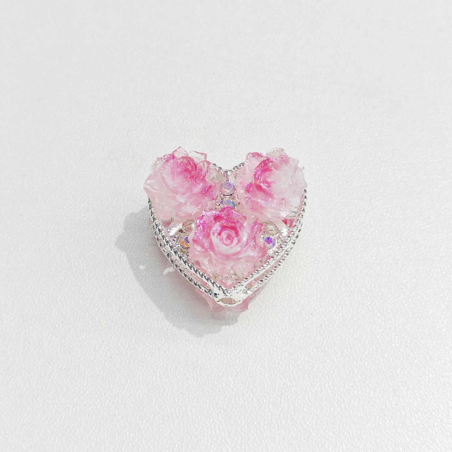 Alloy Double-Sided Heart Flower Jewelry Accessories Straight Hole Beads