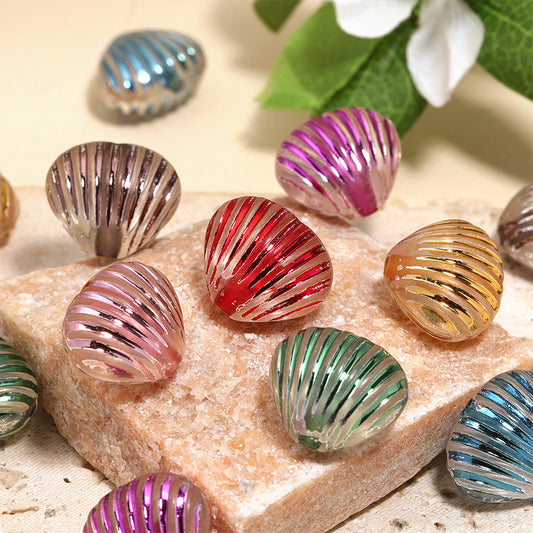 10 Pcs Colorful Shell Through-Hole Beads