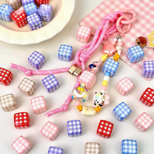 Acrylic Grid Square Handmade Beads