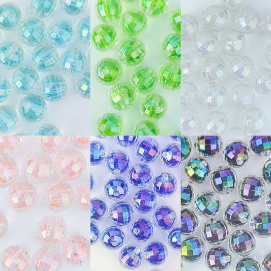 5 pcs Transparent acrylic 15mm round beads