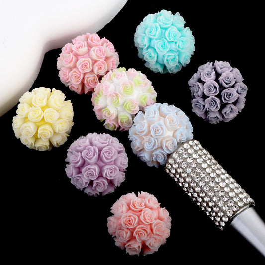 Colorful Rose Flower Luminous Clay Ball Ceramic Clay Drill Ball