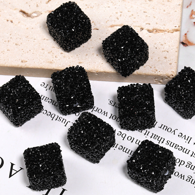 Candy Color Rhinestone Soft Sugar Square Beads