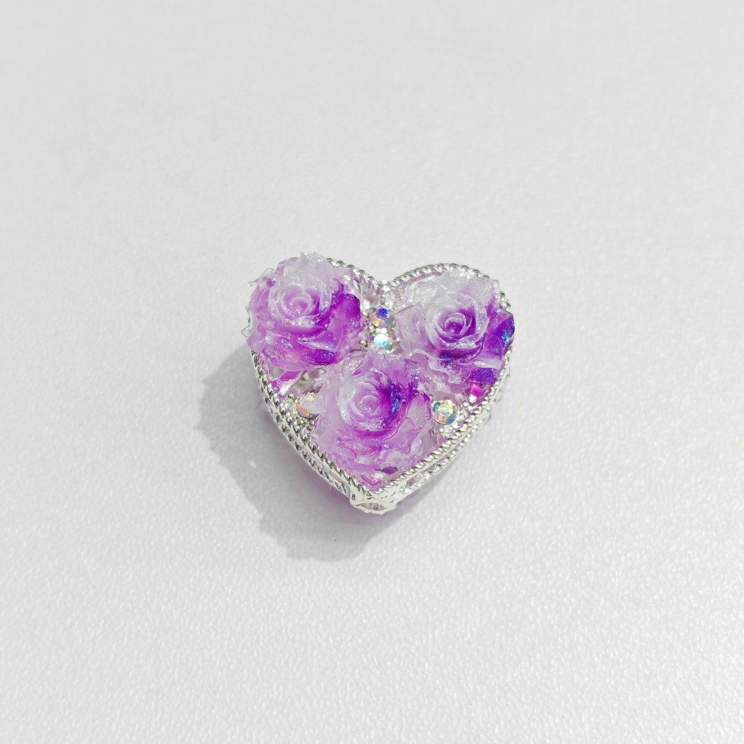 Alloy Double-Sided Heart Flower Jewelry Accessories Straight Hole Beads