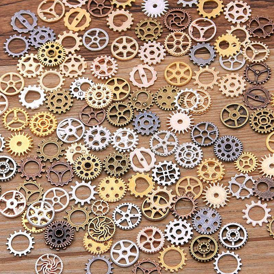 8-15mm Mini Steampunk 10 Colors Mechanical Gear Alloy DIY Jewelry Accessories