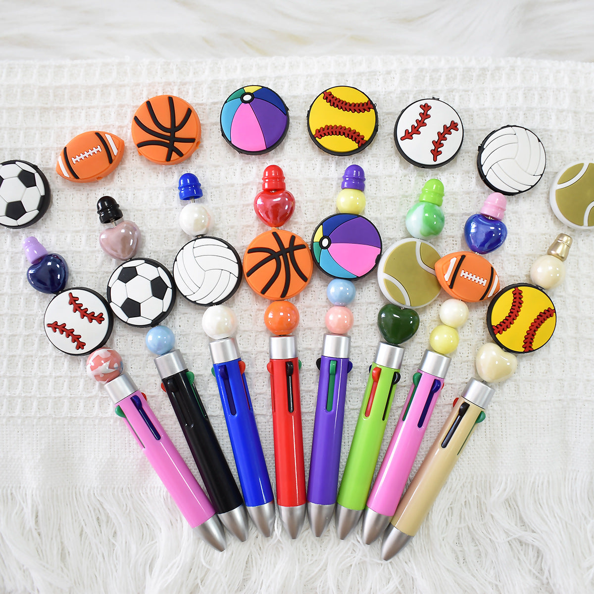 Ball Sports Series Silicone Focal Beads