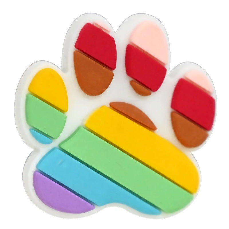 Cartoon Animal Footprint Series Silicone Focus Beads Silicone Focus Beads