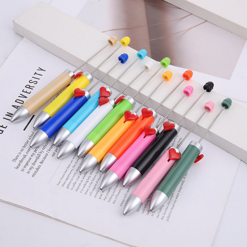 Heart-shaped Seven-color Beaded Pen