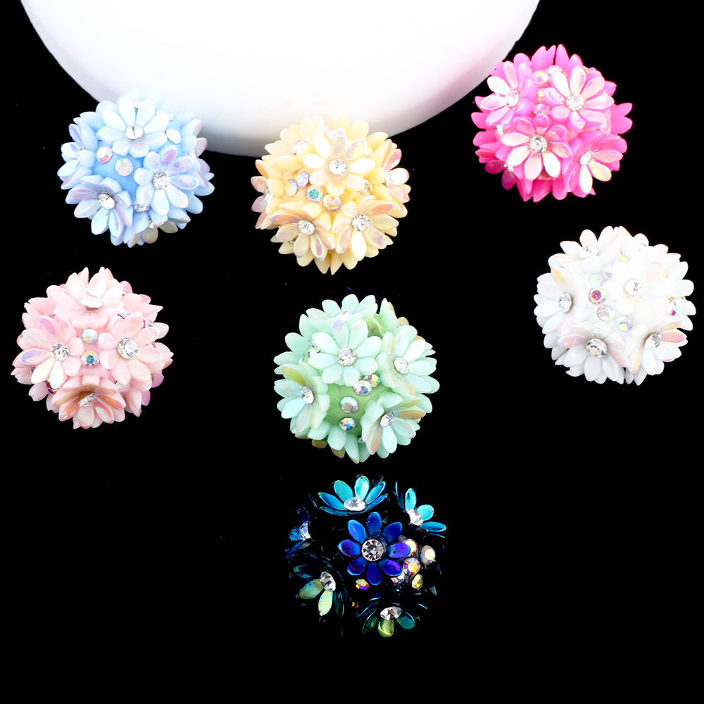 Diamond-encrusted Colorful Eight-Petal Flower Ball