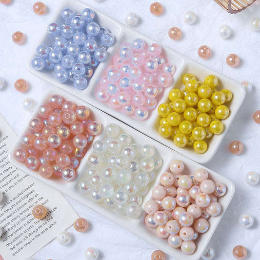 Dreamy 10mm Jelly Color Glass Beads Round Beads