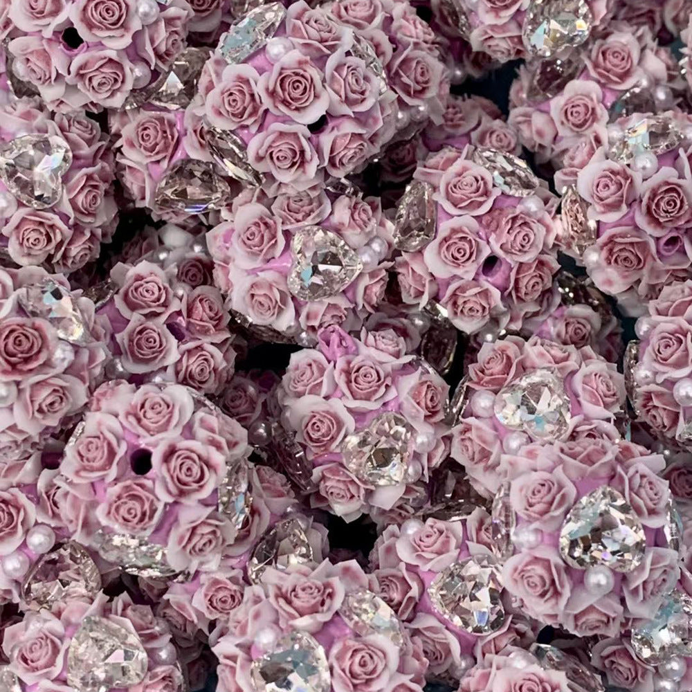Luminous Four-sided Heart Zircon Rose Ball