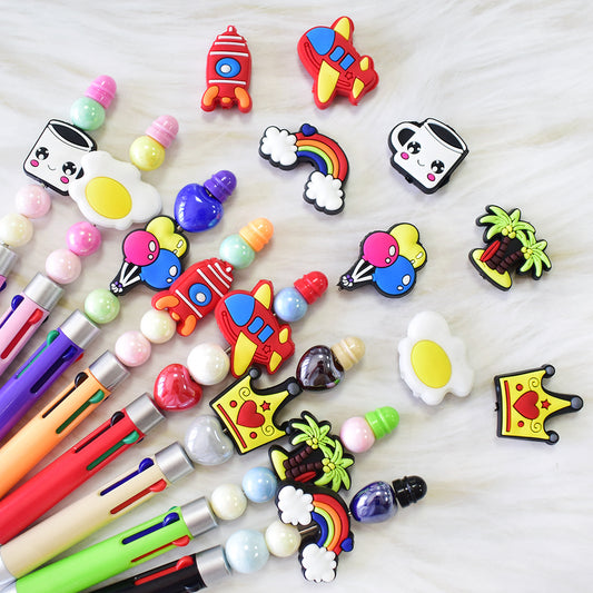 Egg Coconut Tree Rainbow Silicone Focus Beads Silicone Focus Beads