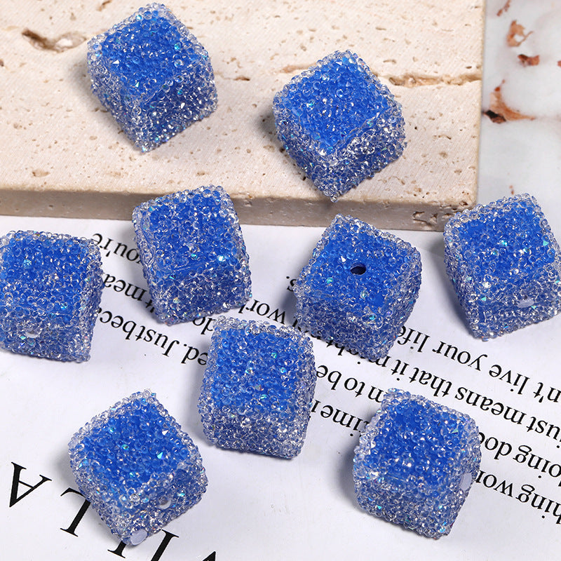 Candy Color Rhinestone Soft Sugar Square Beads