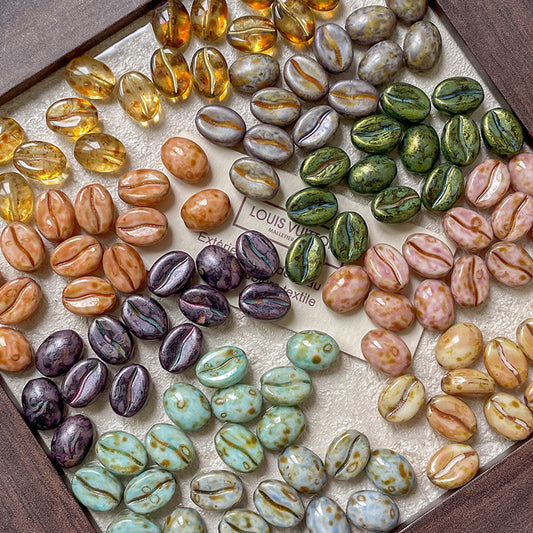 Coffee Bean Czech Glass Beads