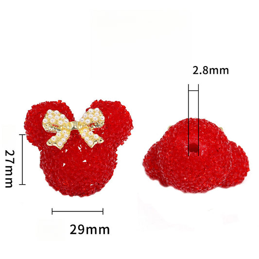 Dot Drill Bowknot Heart Sugar Ball Pen Hole Beads