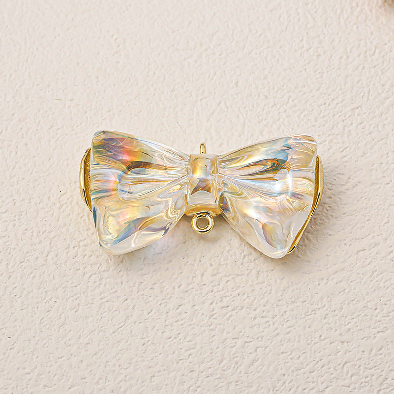 Mabei Transparent Striped Plating Color Alloy Charm