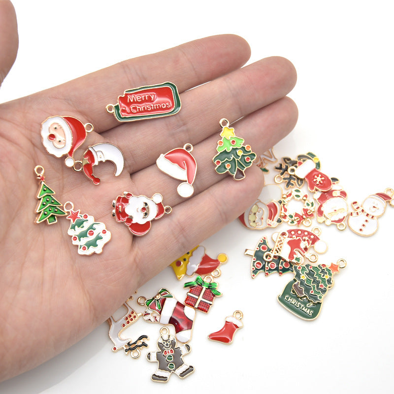 10 Pcs Christmas Series Alloy Hanging Ornaments