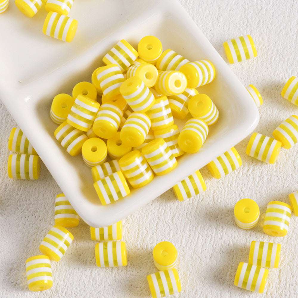 Color Striped Resin beadable beads