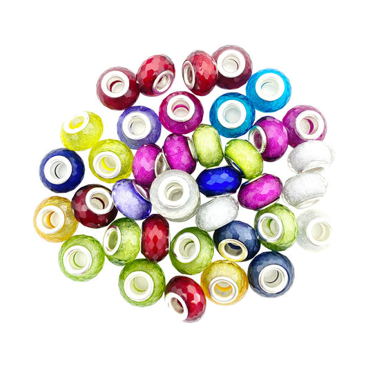 Cut-out colored gold powder resin large hole large hole beads loose beads diy bracelet beads car hanging hand rope accessories
