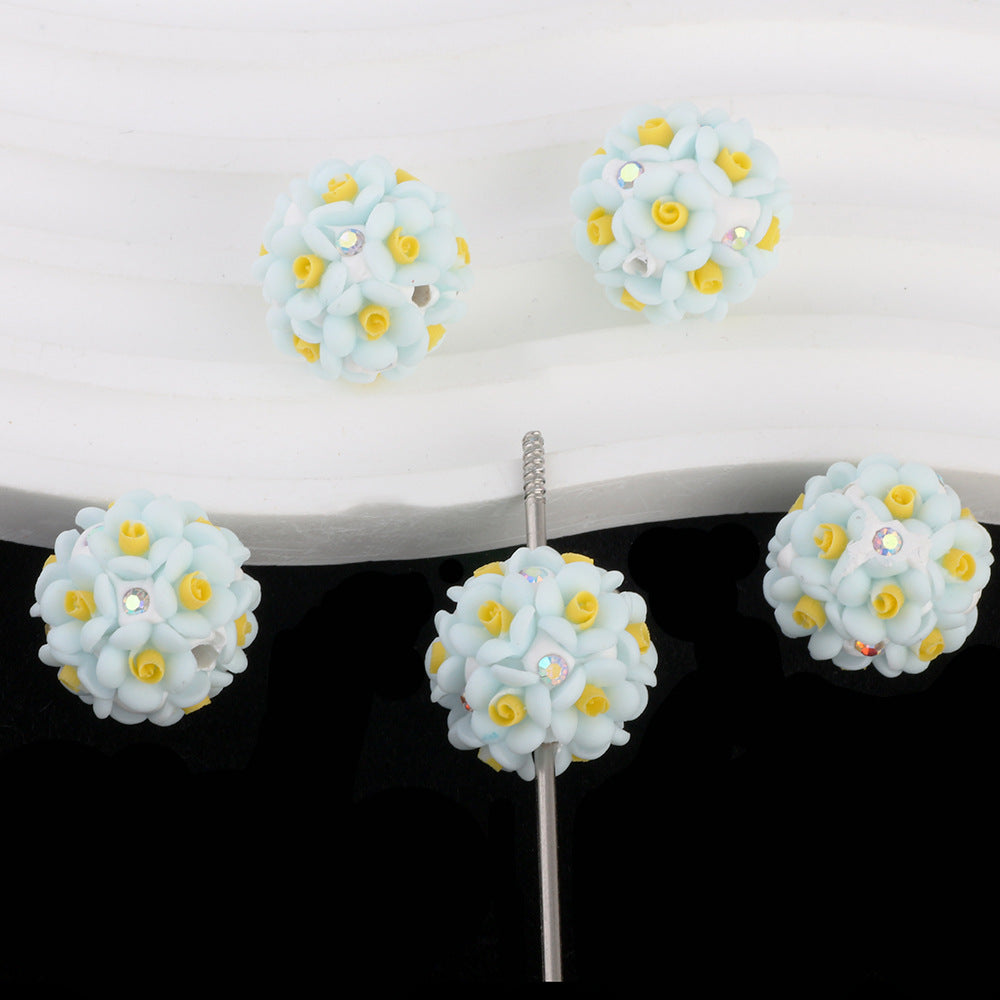 Simple Colorful Rose Ball Soft Clay Drill Ball Bead