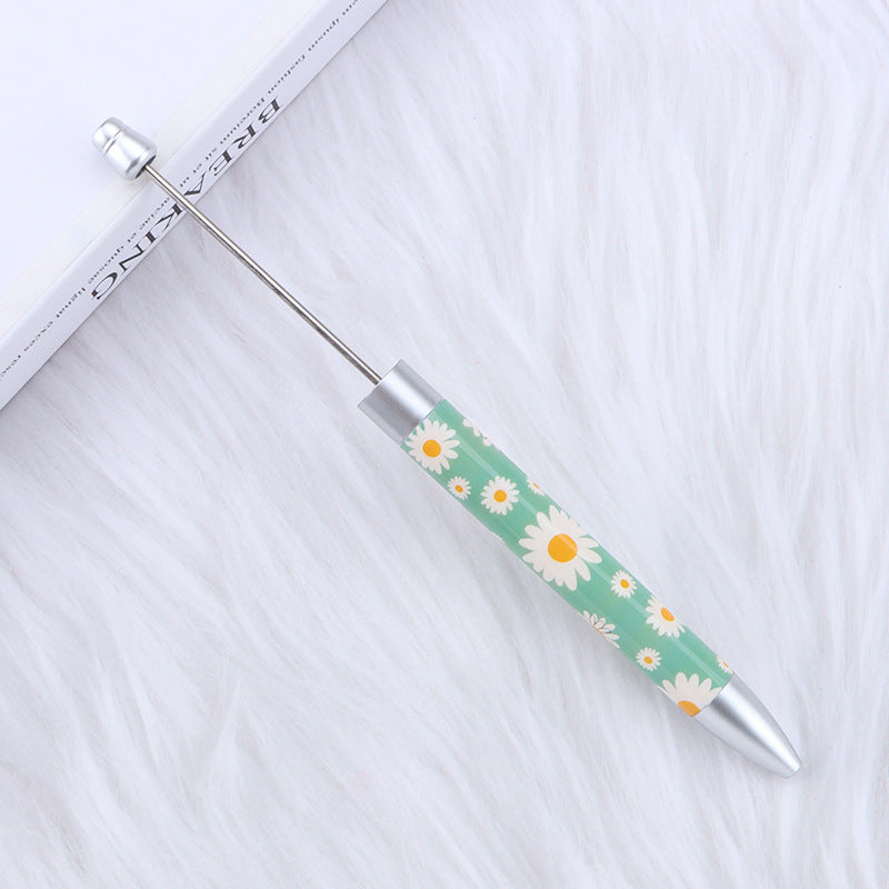 Long Flag Print Beaded Pen Educational Handmade Beading Cute Pen