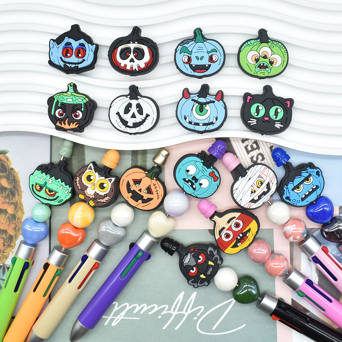Halloween Pumpkin Series Silicone Focal Beads