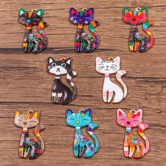 1 Piece 8 Colors 17*29mm DIY Alloy Jewelry KC Gold Drop Oil Color Printing Halloween Fox Pendant Hanging Decoration