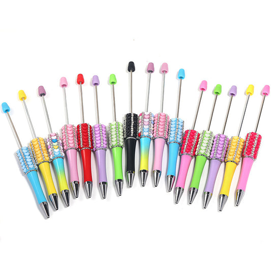 Creative Heart-Shaped Diamond-Studded Beaded Pen