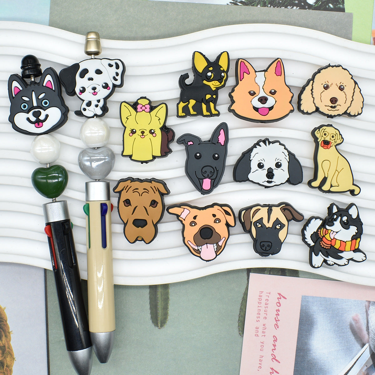 Cartoon Pet Dog Series Silicone Focal Beads