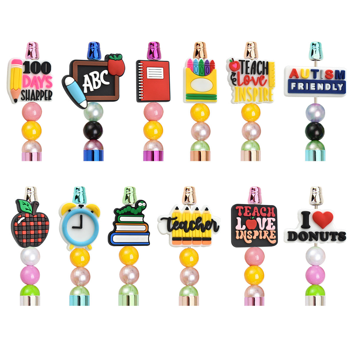Back-to-School Series Silicone Focal Beads Silicone Focal Beads