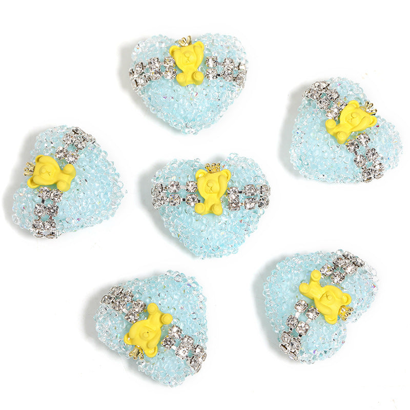 Crown Bear Heart Soft Sugar Beads
