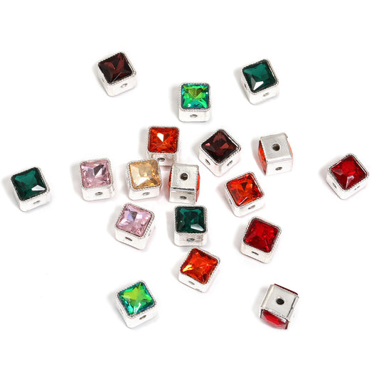 Gold Filled Hollow Beads Gemstone Straight Hole Square Beads