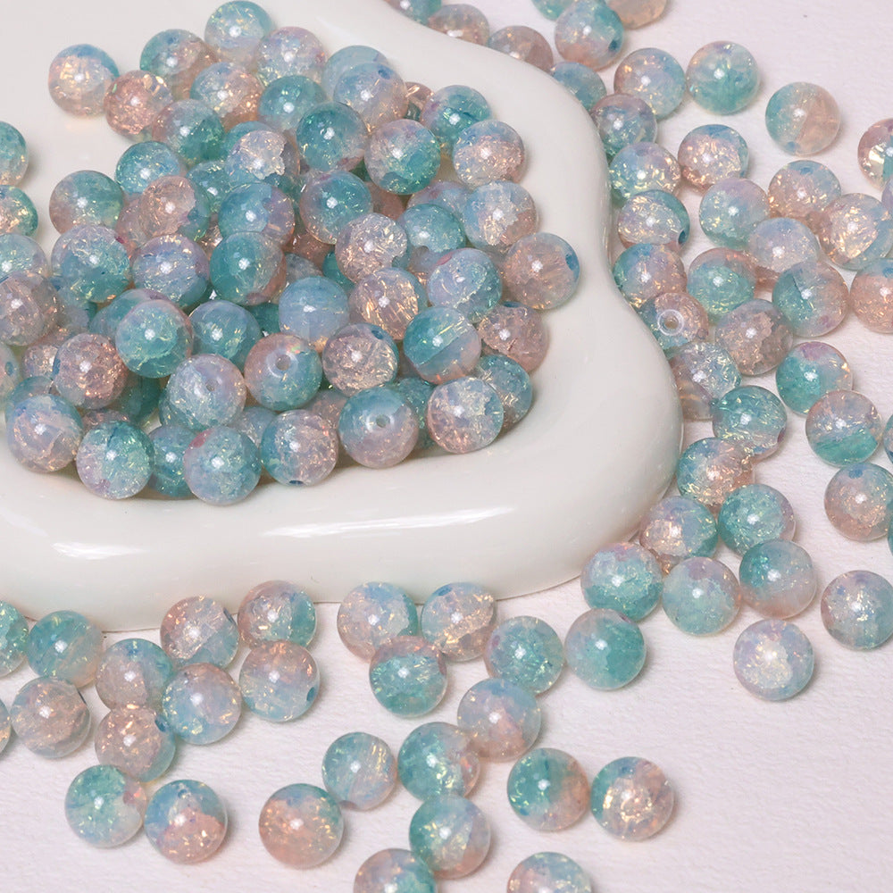 10mm Crackle Beads Jade  Glass Beads