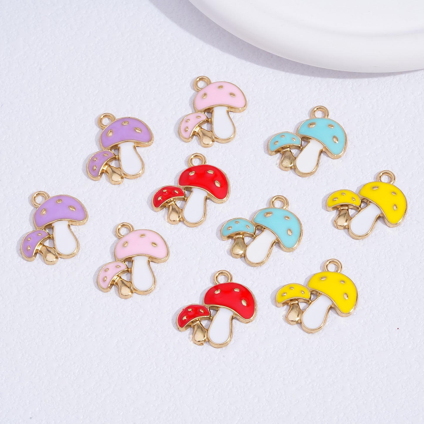 Cartoon Multicolor Double Mushroom Pendant