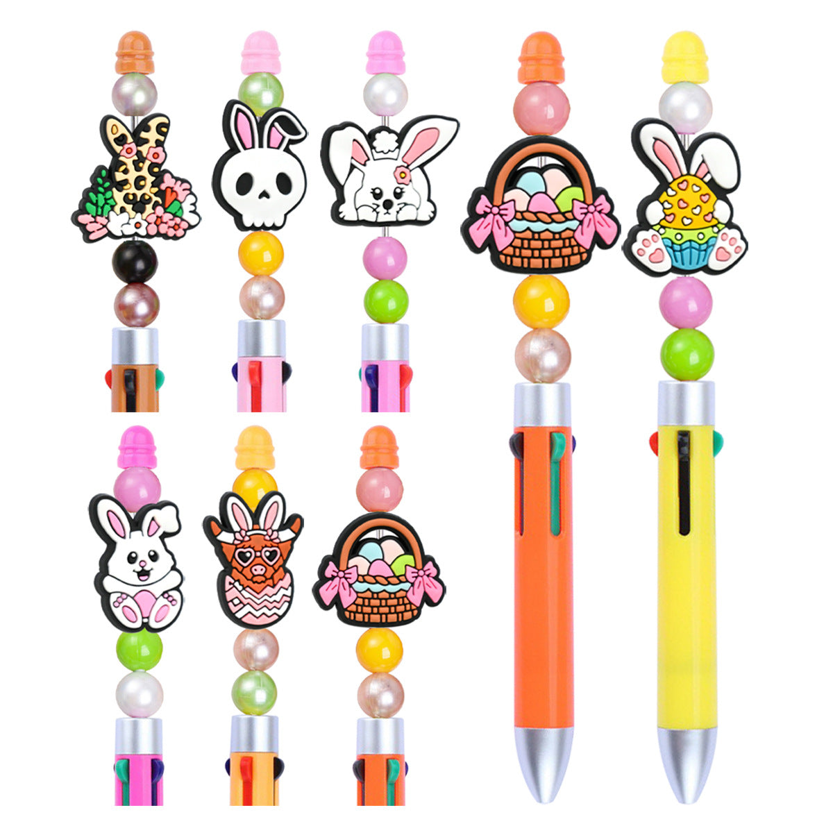 Cute Cartoon Easter Bunny Silicone Focal Beads