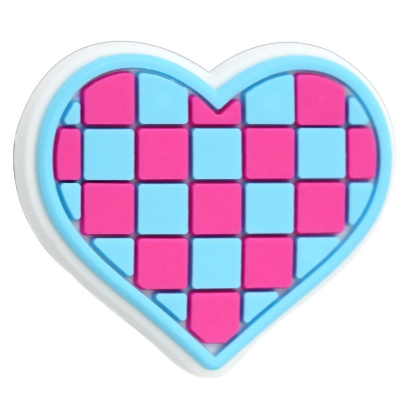 Grid Heart Series Silicone Focus Beads