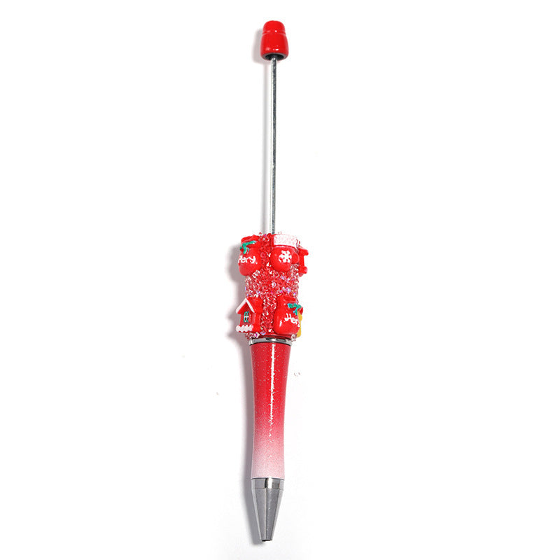 Christmas Flower Stringed Pearls Pen