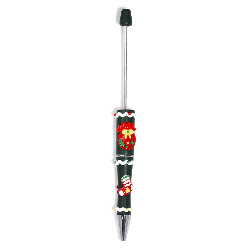 Christmas Hand Painted Beaded Pen